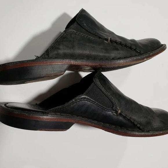 (3)Australian  Ugg Black Leather Mens sildes/Mules Size 8US - Picture 5 of 9